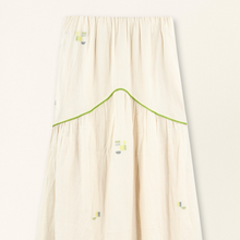 Load image into Gallery viewer, Brighton Skirt in Lime Jamdani - PARK STORY
