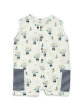Load image into Gallery viewer, Mouse Sailor Pocket & Button Short Baby Romper Organic - PARK STORY