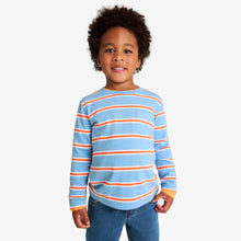 Load image into Gallery viewer, Kids Long Sleeve Pocket Tee -- Varsity Stripe