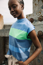Load image into Gallery viewer, Aukai-Jo Organic Cotton Top in Cornflower Multi Stripe - PARK STORY