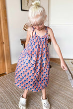 Load image into Gallery viewer, LITTLE FRY SUNSHINE DRESS - LITTLE MARIGOLDS APPLE + BLUE ORGANIC - PARK STORY