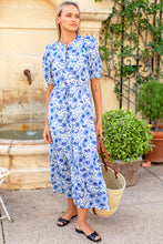 Load image into Gallery viewer, Lucy Dress - Blue Morning Flower Organic - PARK STORY