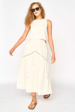 Load image into Gallery viewer, Brighton Skirt in Lime Jamdani - PARK STORY