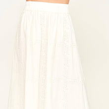 Load image into Gallery viewer, Verona Skirt in White Marine Eyelet - PARK STORY
