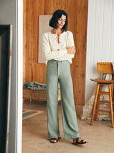 Load image into Gallery viewer, Stretch Terry Slim Wide Leg Pant in Coastal Sage - PARK STORY