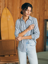 Load image into Gallery viewer, Legend Sweater Shirt in Navy Blazer Stripe - PARK STORY
