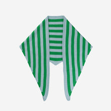 Load image into Gallery viewer, Simple Stripe Triangle Scarf - Kelly / Stone Blue