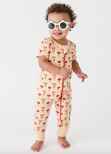 Load image into Gallery viewer, Short Sleeve Zip Romper - Tulips - PARK STORY