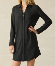 Load image into Gallery viewer, Legend™ Sweater Dress in Heathered Black Twill - PARK STORY