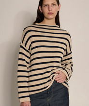 Load image into Gallery viewer, Lamis Stripe Sweater Natural/Navy - PARK STORY