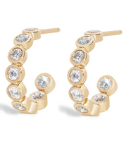 Load image into Gallery viewer, Small Luxe Diamond Bezel Hoops - PARK STORY