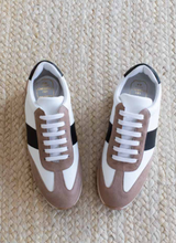 Load image into Gallery viewer, Daily Trainer Sneaker - Taupe Suede, Black + Ivory - PARK STORY