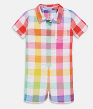 Load image into Gallery viewer, Baby Button Down Shortie in Rainbow Gingham - PARK STORY