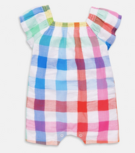 Load image into Gallery viewer, Baby Flutter Sleeve Shortie in Rainbow Gingham - PARK STORY