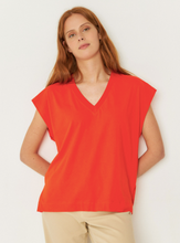 Load image into Gallery viewer, V Neck Tee Shirt in Red Tile - PARK STORY
