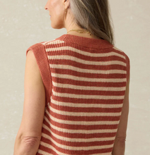 Load image into Gallery viewer, Miramar Linen Sweater Tank in Sandstone Stripe - PARK STORY