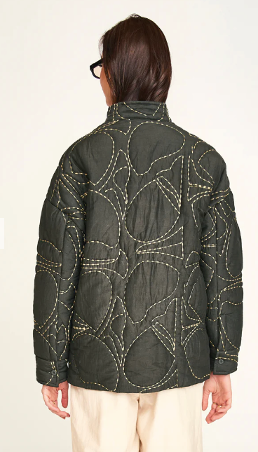 youa Alphabet City Quilted ジャケット アウター Tahoe Quilted in Charcoal Jurassic Kantha – PARK STORY