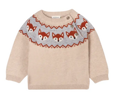 Load image into Gallery viewer, Fox Jacquard Fair Isle Sweater Knit Baby Pullover - PARK STORY