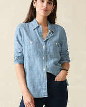 Load image into Gallery viewer, The Tried and True Chambray Shirt in Stripe - PARK STORY