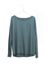 Load image into Gallery viewer, Organic Long Sleeve Boxy Tee in Slate Green - PARK STORY