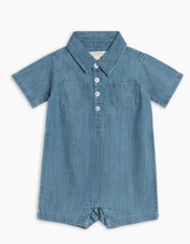 Load image into Gallery viewer, Ted Chambray Collared Romper - PARK STORY