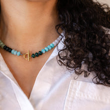 Load image into Gallery viewer, Bold Gemstone Beaded Necklace Green Ombre - PARK STORY