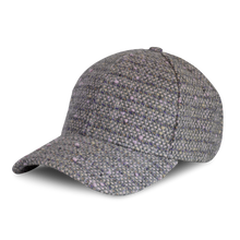 Load image into Gallery viewer, Gray and Lavender Italian Wool Tweed Baseball Cap - PARK STORY