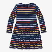 Load image into Gallery viewer, Kids Long Sleeve Perfect Pocket Dress in Rainbow Stripe - PARK STORY