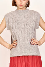 Load image into Gallery viewer, Cortina Hand Knit Sweater Vest in Dove Grey - PARK STORY
