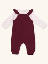 Load image into Gallery viewer, Ruffle Knit Overall+Floral Peter Pan Bodysuit Set (Organic) - PARK STORY