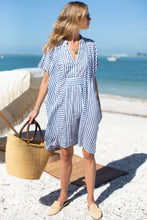 Load image into Gallery viewer, Emerson Short Caftan in Ocean Stripe - PARK STORY