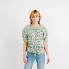 Load image into Gallery viewer, Vienna Drawstring Blouse in Ivy - PARK STORY