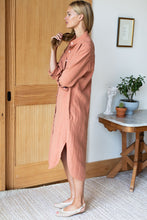 Load image into Gallery viewer, Midi Shirt Dress in Clay Linen - PARK STORY