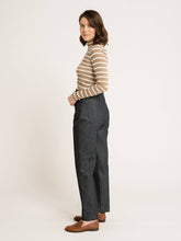 Load image into Gallery viewer, Mock Neck Long Sleeve Tee - Tannin Stripe - PARK STORY