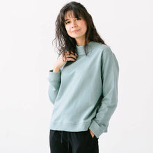 Load image into Gallery viewer, Mock Neck Terry Sweatshirt in Sage - PARK STORY