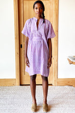 Load image into Gallery viewer, Emerson Short Caftan in Lavender Stripe - PARK STORY