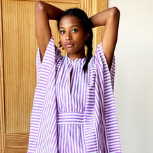 Load image into Gallery viewer, Emerson Short Caftan in Lavender Stripe - PARK STORY