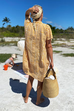 Load image into Gallery viewer, Emerson Short Caftan in Marigold Stripe - PARK STORY