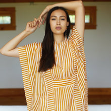 Load image into Gallery viewer, Emerson Short Caftan in Marigold Stripe - PARK STORY