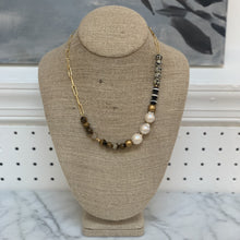 Load image into Gallery viewer, Neutral Stone & Paperclip Necklace - PARK STORY