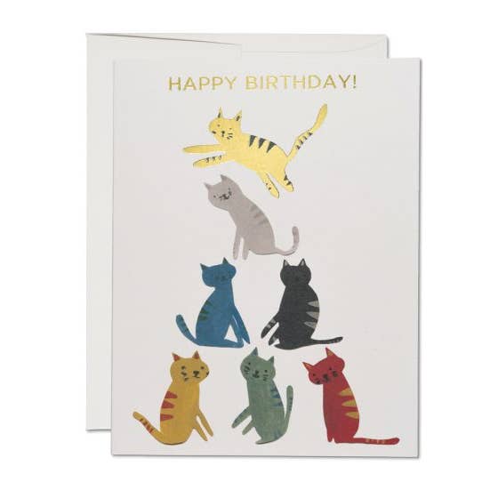 Gold Kitty Birthday Greeting Card - PARK STORY