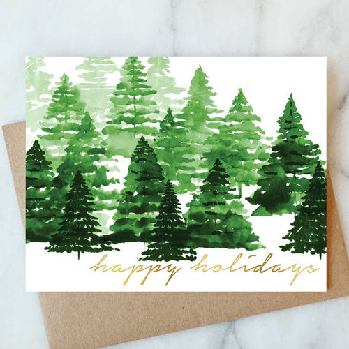 Happy Holidays Trees Card, Boxed Set of 6 - PARK STORY