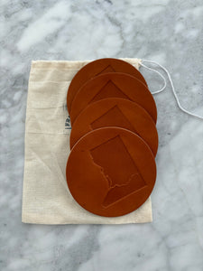 Washington DC Leather Coasters by Franklin Pratt Leather - PARK STORY