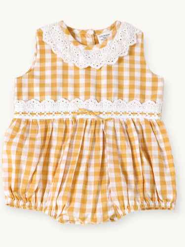 Lilou Gingham Eyelet Baby Romper (Organic Cotton) - PARK STORY