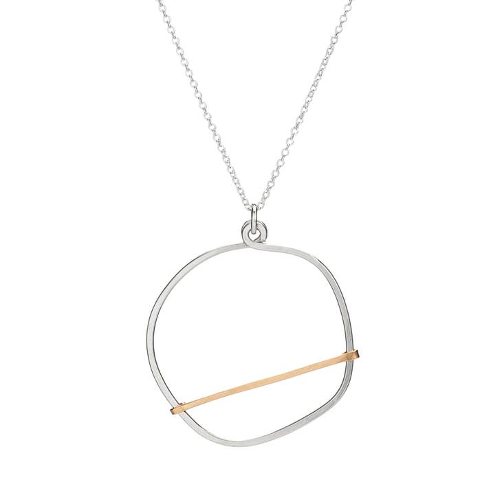 Golden Optimist Circle Necklace