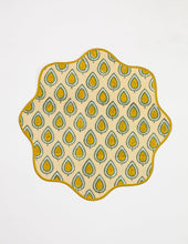 Load image into Gallery viewer, Mediterranean Block Print Scalloped Placemats - PARK STORY
