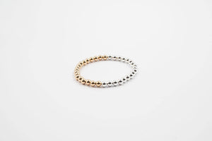 Two Tone Gold Filled & Sterling Silver Beaded Bracelet (multiple sizes available) - PARK STORY