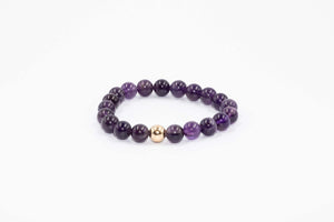 Gemstone Beaded Bracelet with 14k Gold Filled Accent (8mm) - PARK STORY