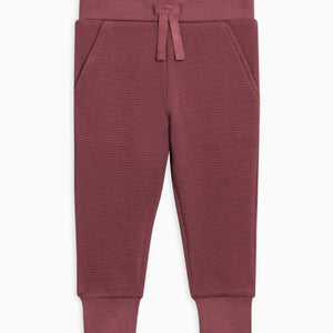 Nelson Waffle Knit Jogger in Mulberry - PARK STORY