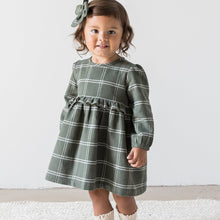 Load image into Gallery viewer, Sydney Flannel Long Sleeve Ruffle Dress
